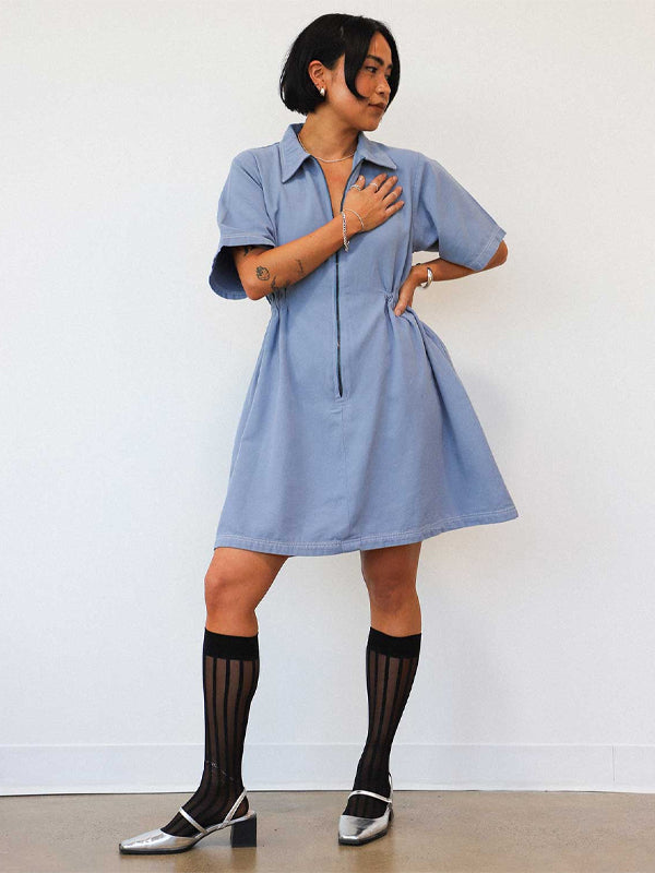 Noble Adult Utility Dress: Pebble Blue