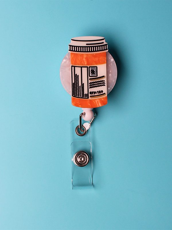 Prescription Bottle Badge Reel