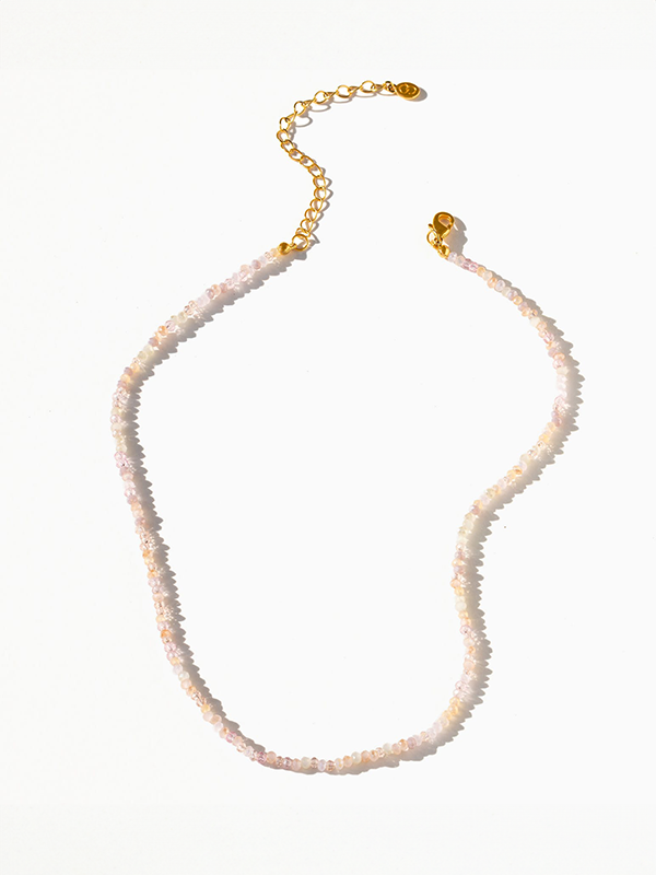 Pink Sands Beaded Necklace: Gold