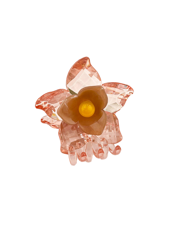 3D Flower Hair Claw: Pink