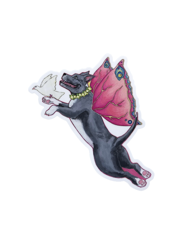 Pitbull Fairy Sticker