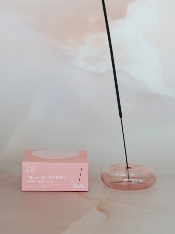 Glass Bubble Incense Holder: Coral Pink