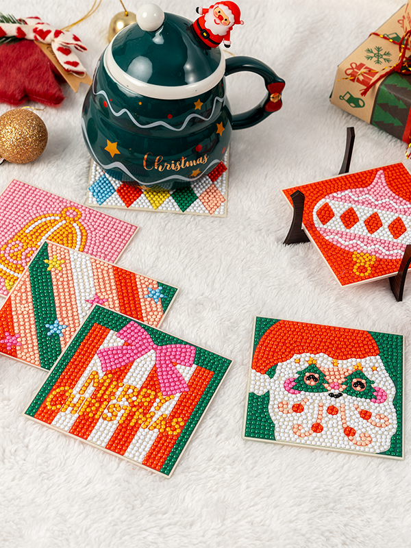 Diamond Art Coaster Kit: Holly Jolly Christmas