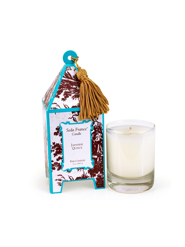 Mini Toile Pagoda Box Candle: Japanese Quince