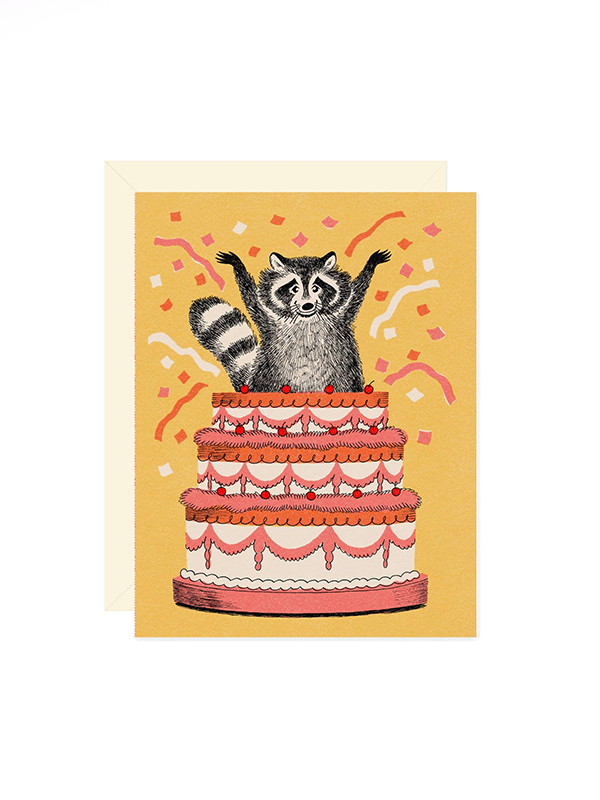 Surprise Raccoon Cake Card