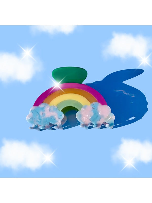 Rainbow Hair Claw – Add a pop of color and charm to your hairstyle with this vibrant rainbow hair claw! A playful and bold accessory to brighten up your look.