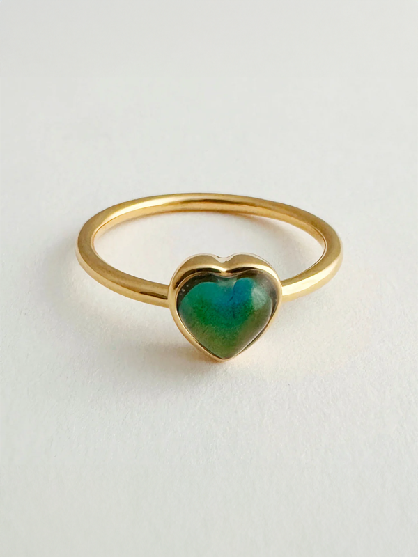 Heart Mood Ring: Gold