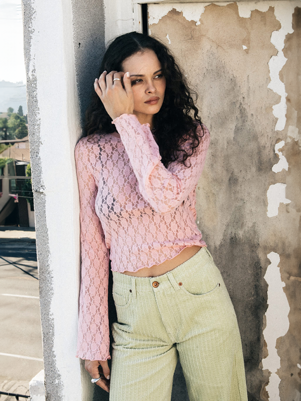 Dolly Slim L/S Knit Tee: Mellow Rose (FINAL SALE)