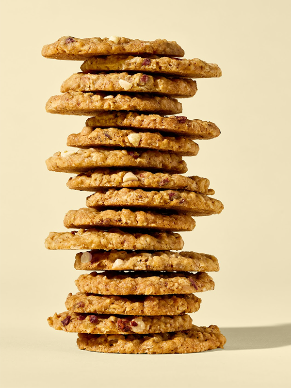 White Chocolate Raspberry Crisp Oat Cookies