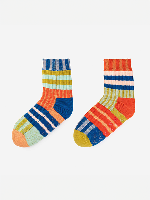 Patchwork Stripe House Socks: Sport