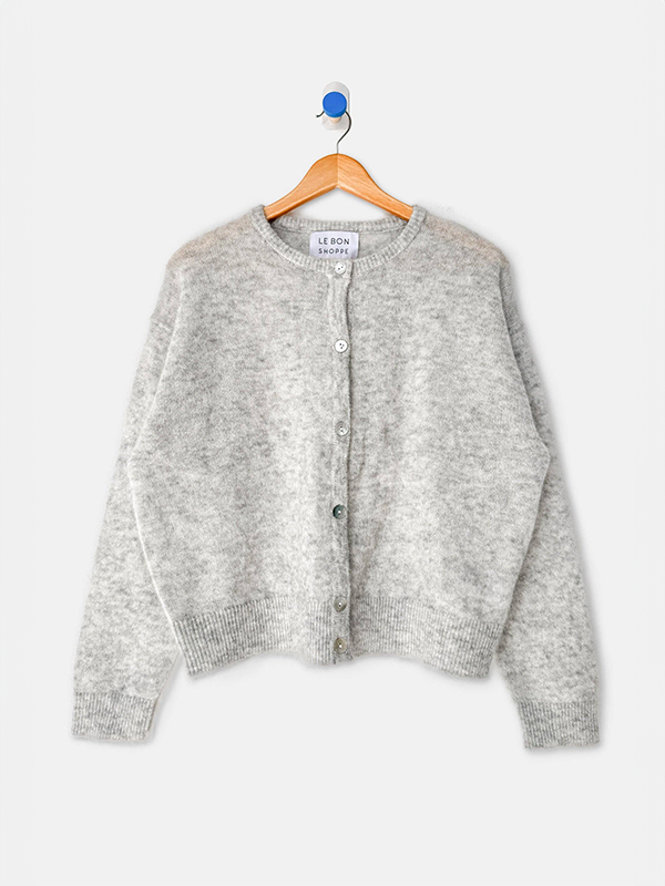 Ayla Mohair Cardigan: Heather Grey