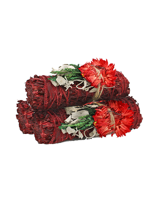 Smudge Stick Bundle: 'Jolly Holiday' Dragon's Blood Sage (Single, 4 in.)