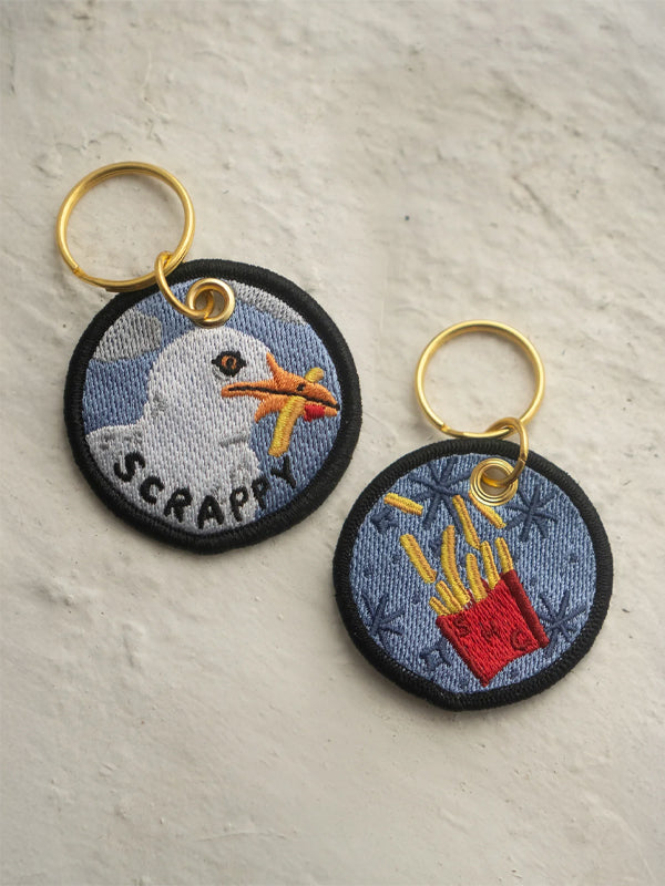 Embroidered Keychain: Scrappy Seagull
