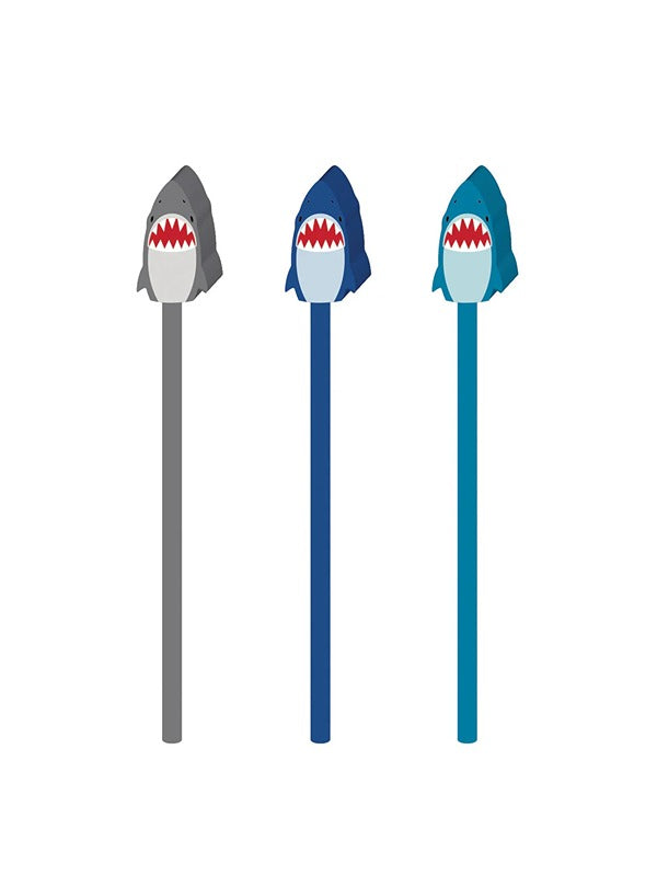 Shark Attack Eraser & Pencil Duo (Assorted) – A fun and playful stationery set featuring a shark-shaped eraser and a matching pencil. Perfect for adding a bite of excitement to school or office supplies!
