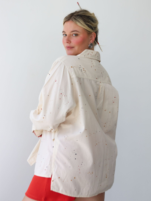 Noble Collared Shirt: Splatter Print