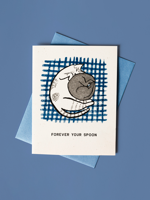 Forever Your Spoon Cat Card