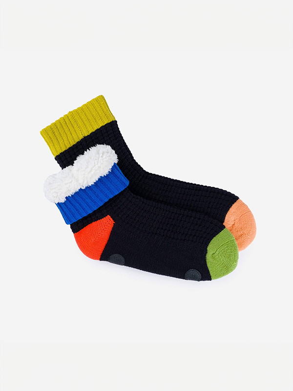 Spot Knit House Socks: Black