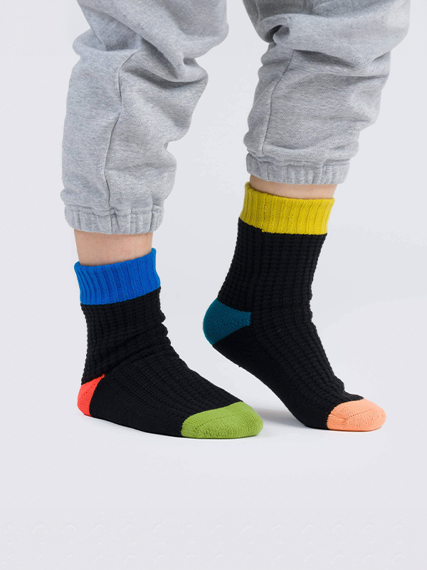 Spot Knit House Socks: Black