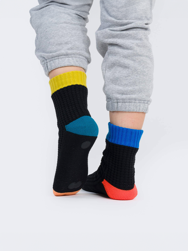 Spot Knit House Socks: Black