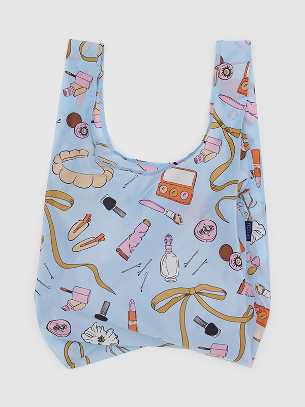 Standard Baggu 'Get Ready With Me' tote bag featuring a fun, trendy design, ideal for carrying essentials while adding a stylish touch to your day.