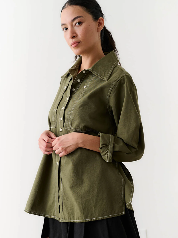 Noble Collared Shirt: Olive