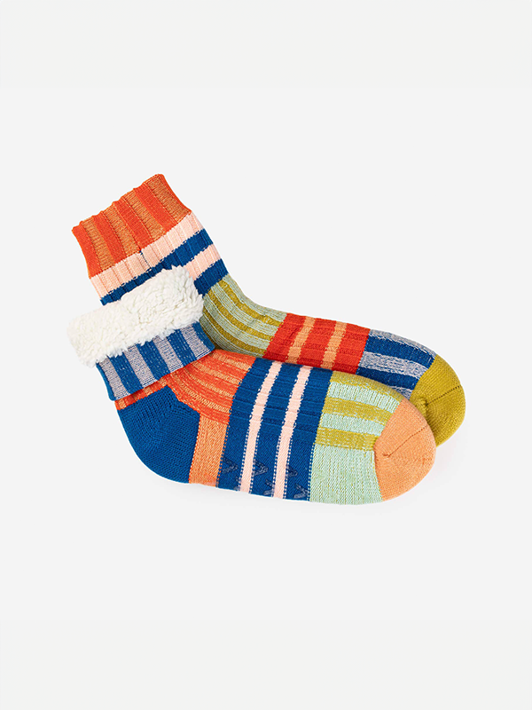 Patchwork Stripe House Socks: Sport