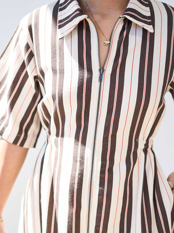 grey brown dress Noble Adult Long Utility Dress: Stripe (FINAL SALE) Edge of Urge grey brown dress Noble Adult Long Utility Dress: Stripe (FINAL SALE) Edge of Urge