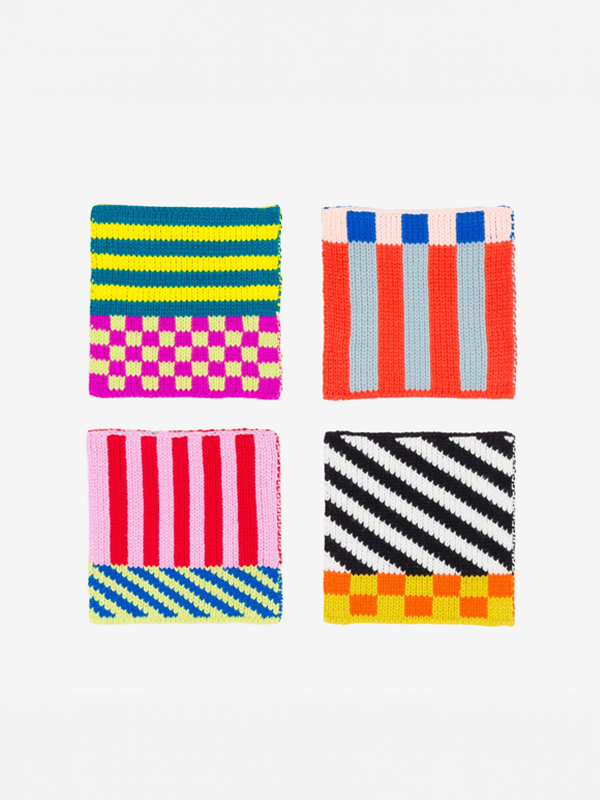 Pattern Patch Coaster Set: Rainbow