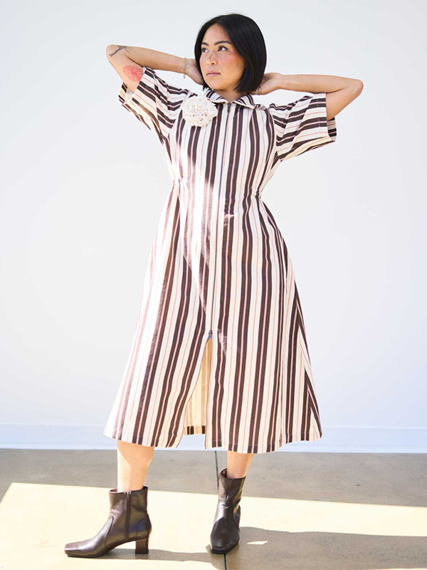 Noble Adult Long Utility Dress: Stripe (FINAL SALE)