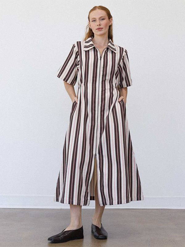 Noble Adult Long Utility Dress: Stripe (FINAL SALE) Edge of Urge Noble Adult Long Utility Dress: Stripe (FINAL SALE) Edge of Urge