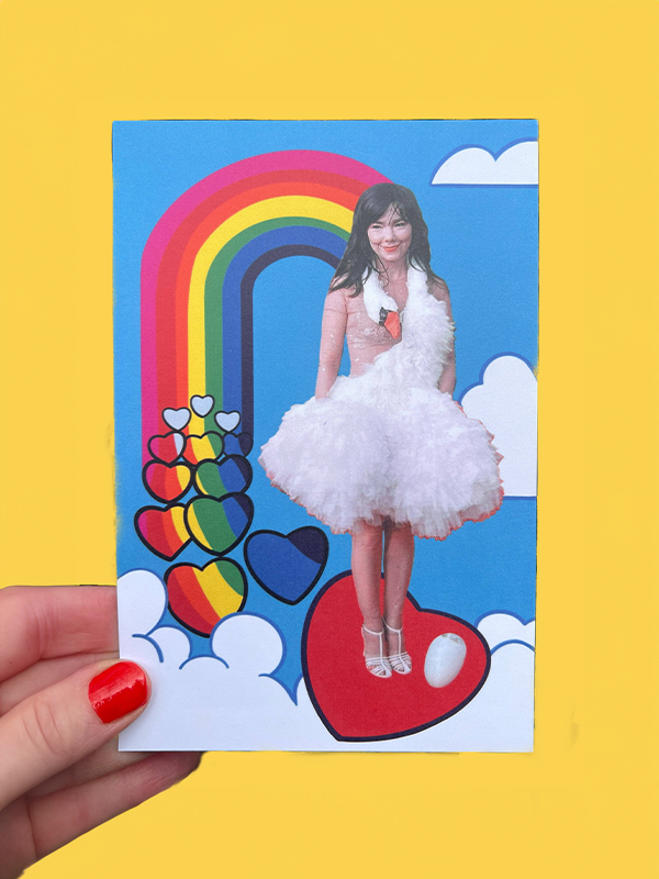 Bjork Red Carpet Swan Postcard