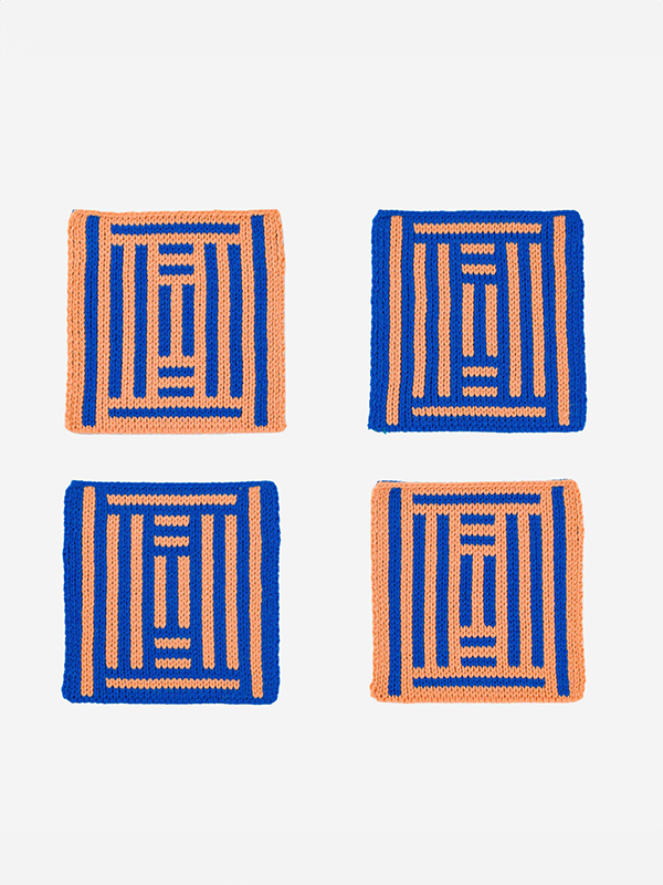 Columns Coaster Set: Cobalt
