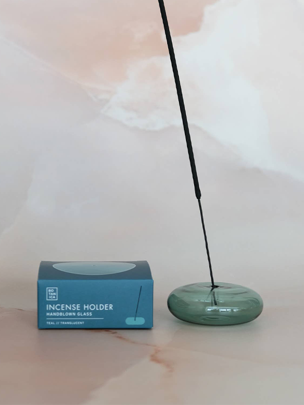 Glass Bubble Incense Holder: Teal