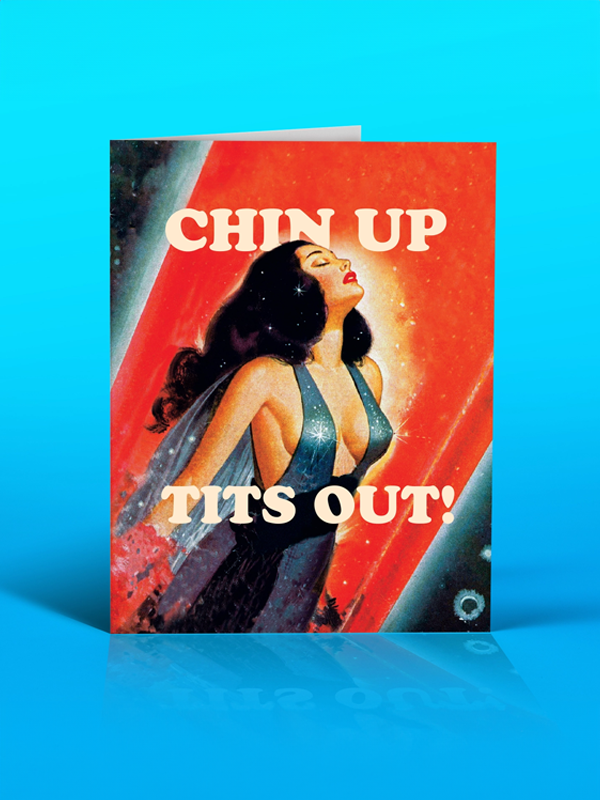 Chin Up Tits Out Card (Red)