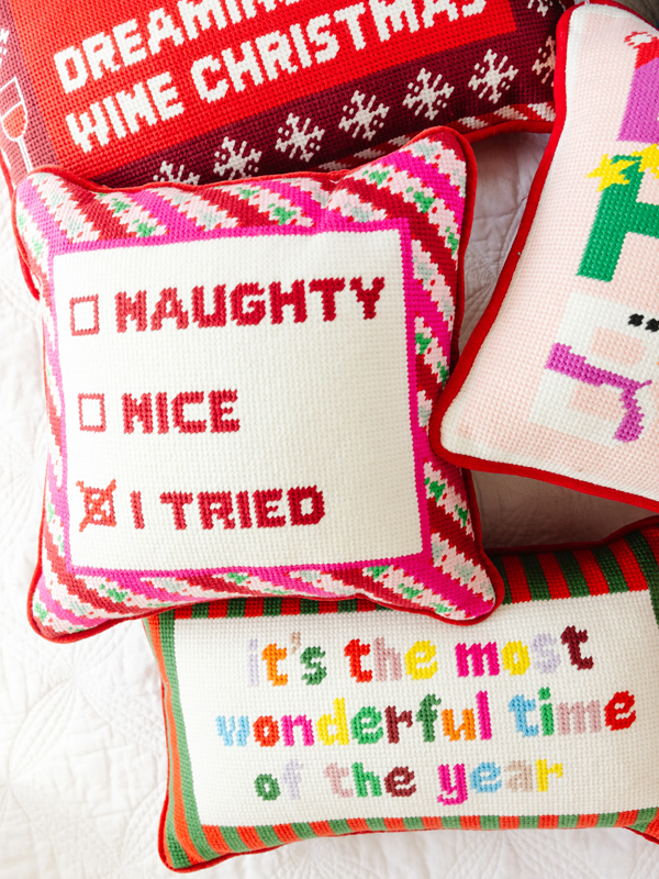 I Tried Needlepoint Pillow