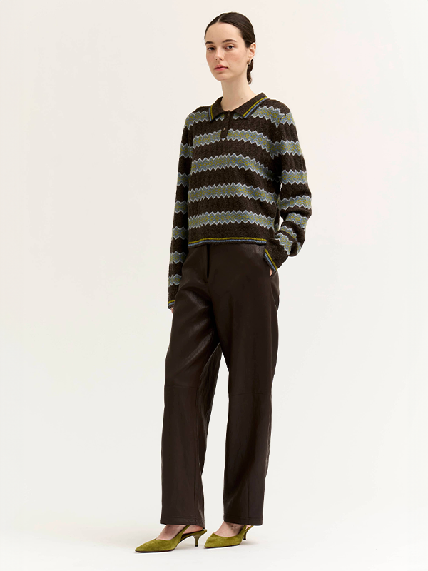 Diamond Knit Polo: Chicory Multi