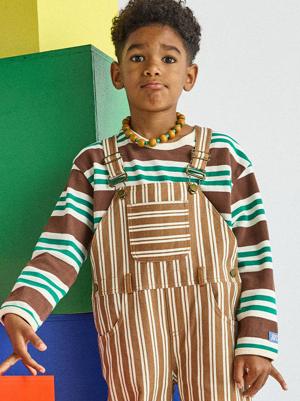 Striped Heavyweight Long Sleeve Tee: Green