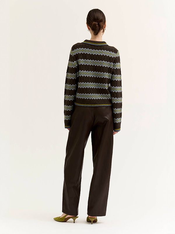 Diamond Knit Polo: Chicory Multi