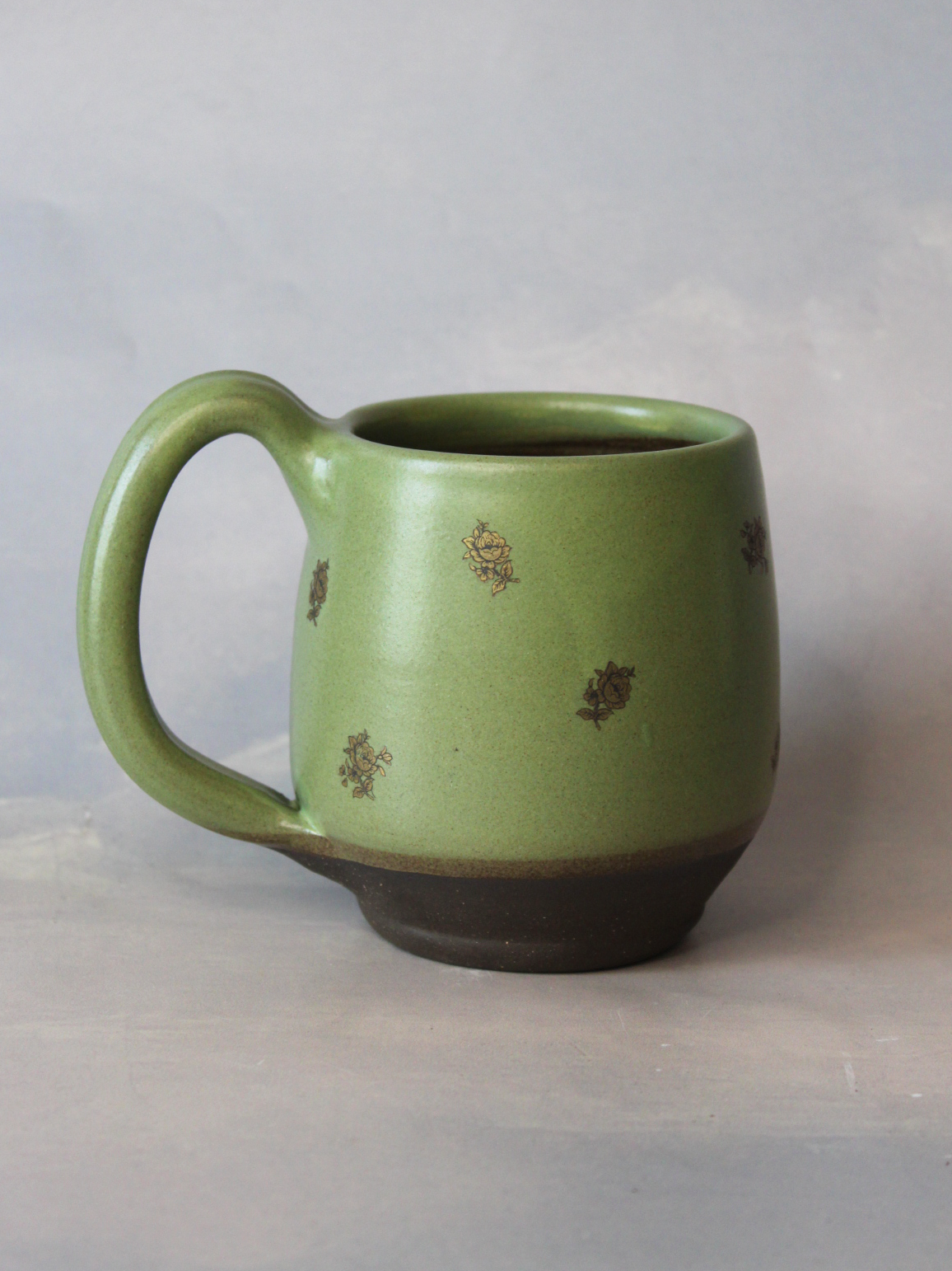 Mug: Unicorn (White on Olive Green)
