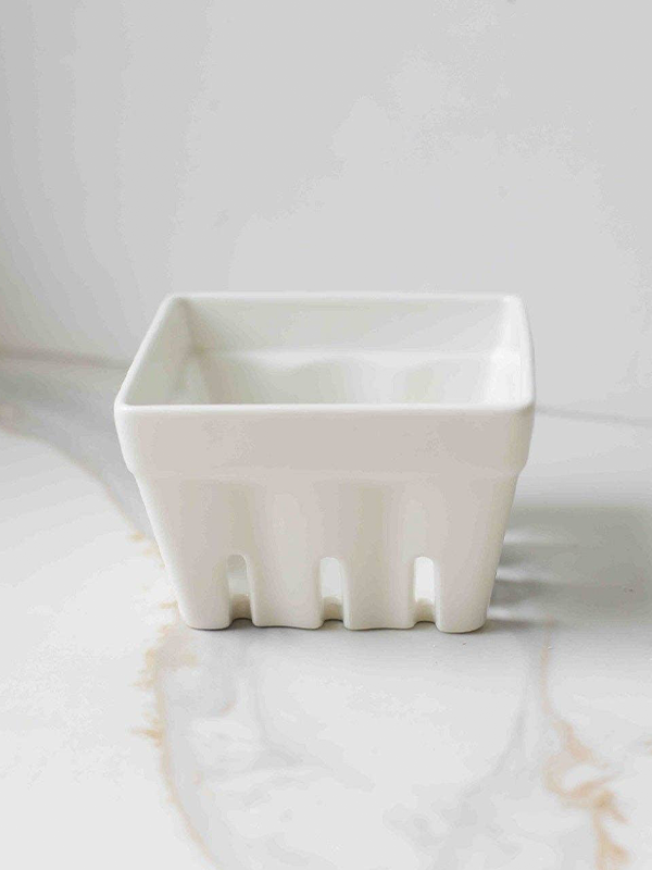 Berry Box Porcelain Colander: White