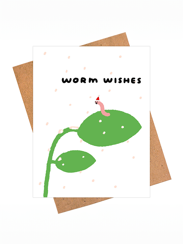 Worm Wishes Holiday Card