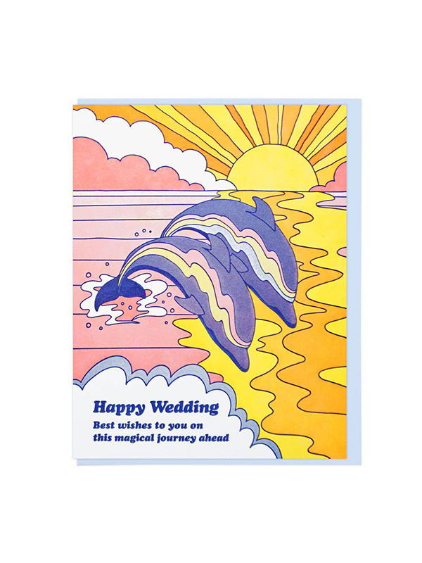 Happy Wedding Dolphins Card