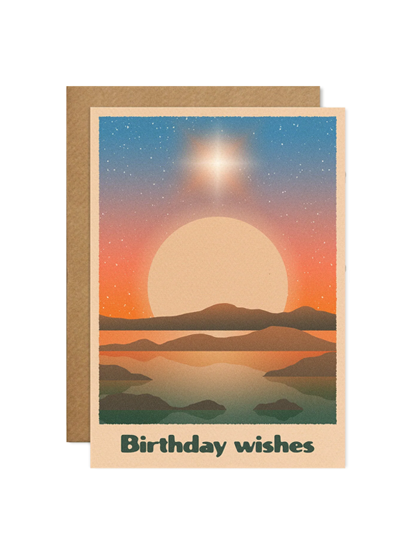Birthday Wishes Card: Sunset