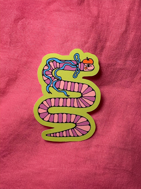 Silly Worm Sticker