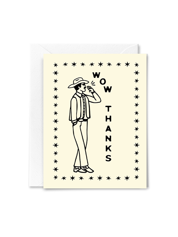 Wow Thanks Cowboy Card