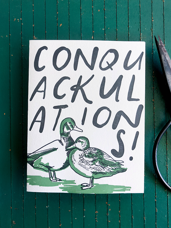 Conquackulations Duck Card