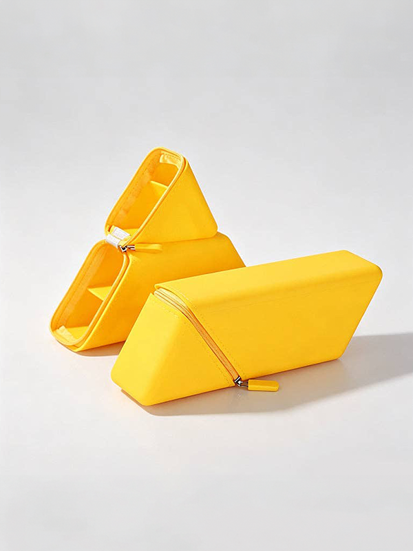 Triangular Standing Pencil Case: Yellow