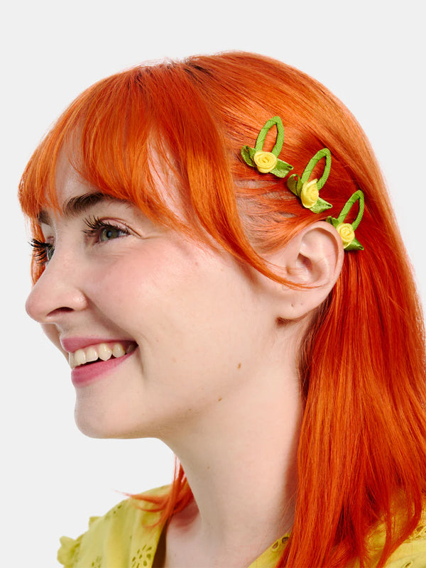 Rosette Snap Clips: Yellow (Set of 4)