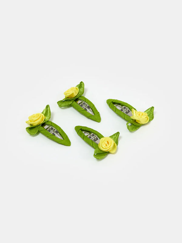 Rosette Snap Clips: Yellow (Set of 4)