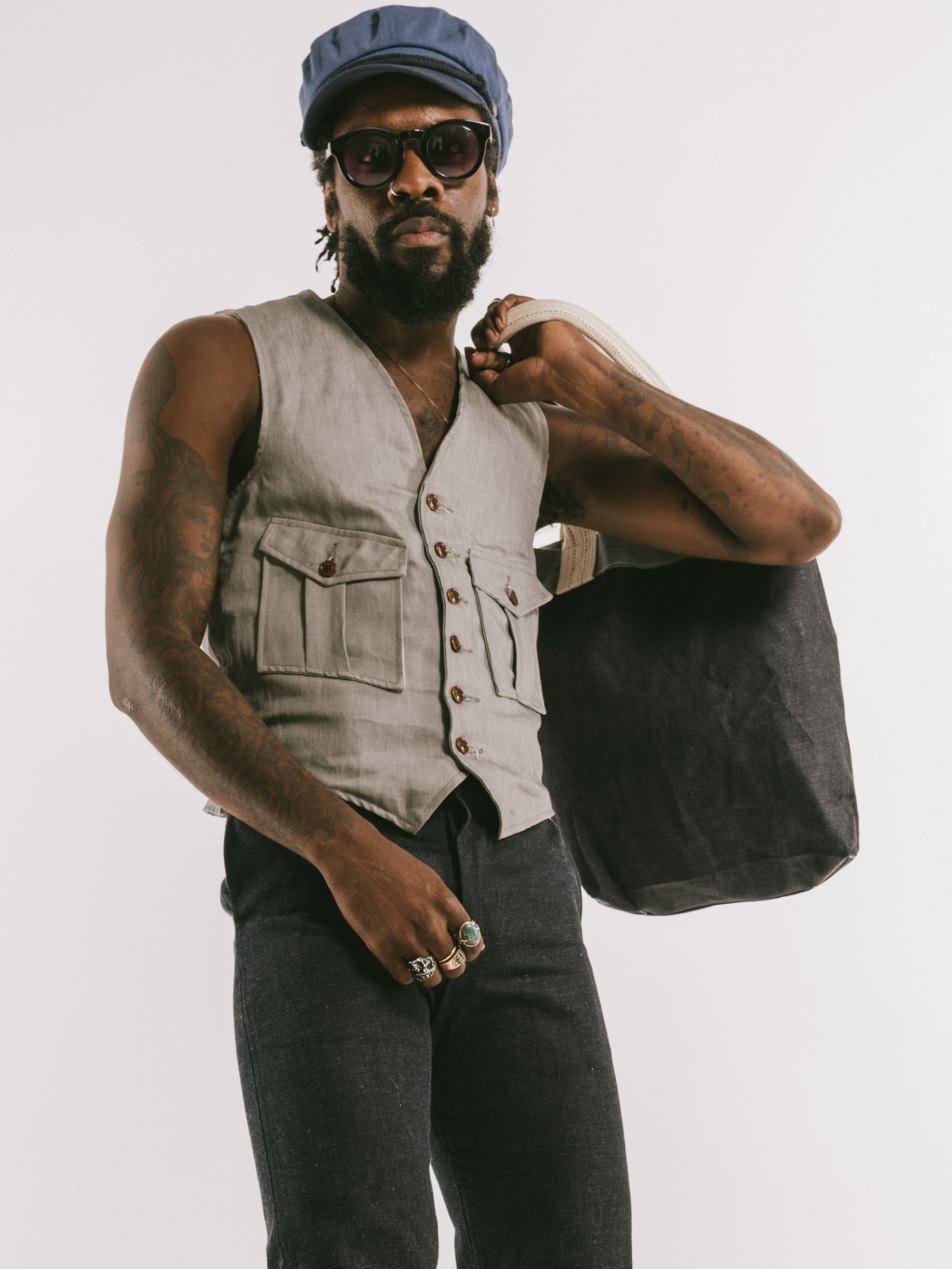 Continental Vest: Slate Grey Twill – Edge of Urge